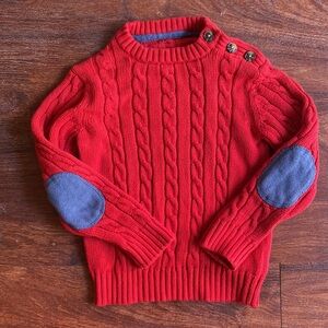 ☀️5/25☀️H&M Red Cable Knit Sweater - LOGG Label of Graded Goods Boys Sz 4-6y